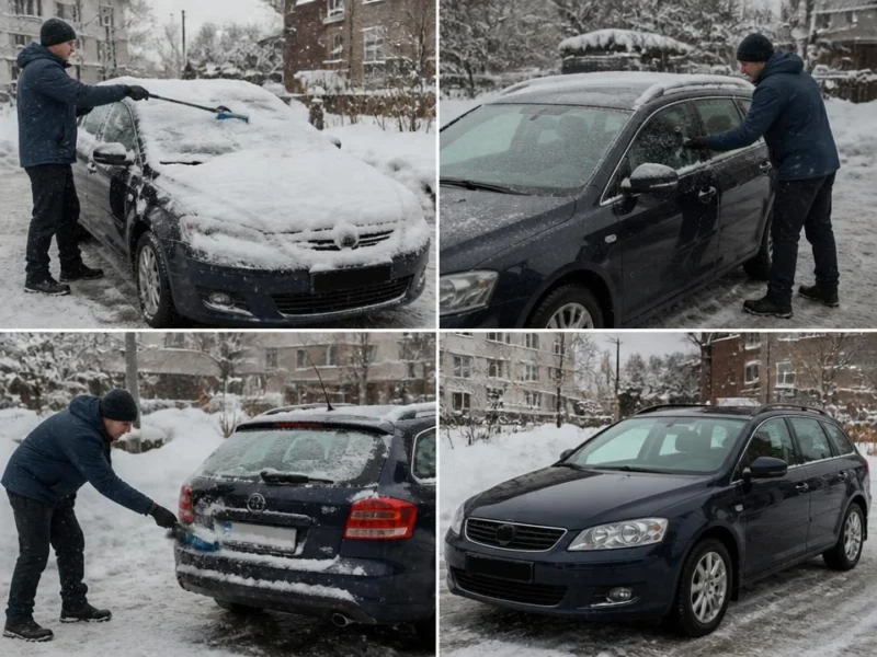 Jak przygotować samochód do zimy? Lista kontroli dla kierowcy Odśnieżanie samochodu przed jazdą